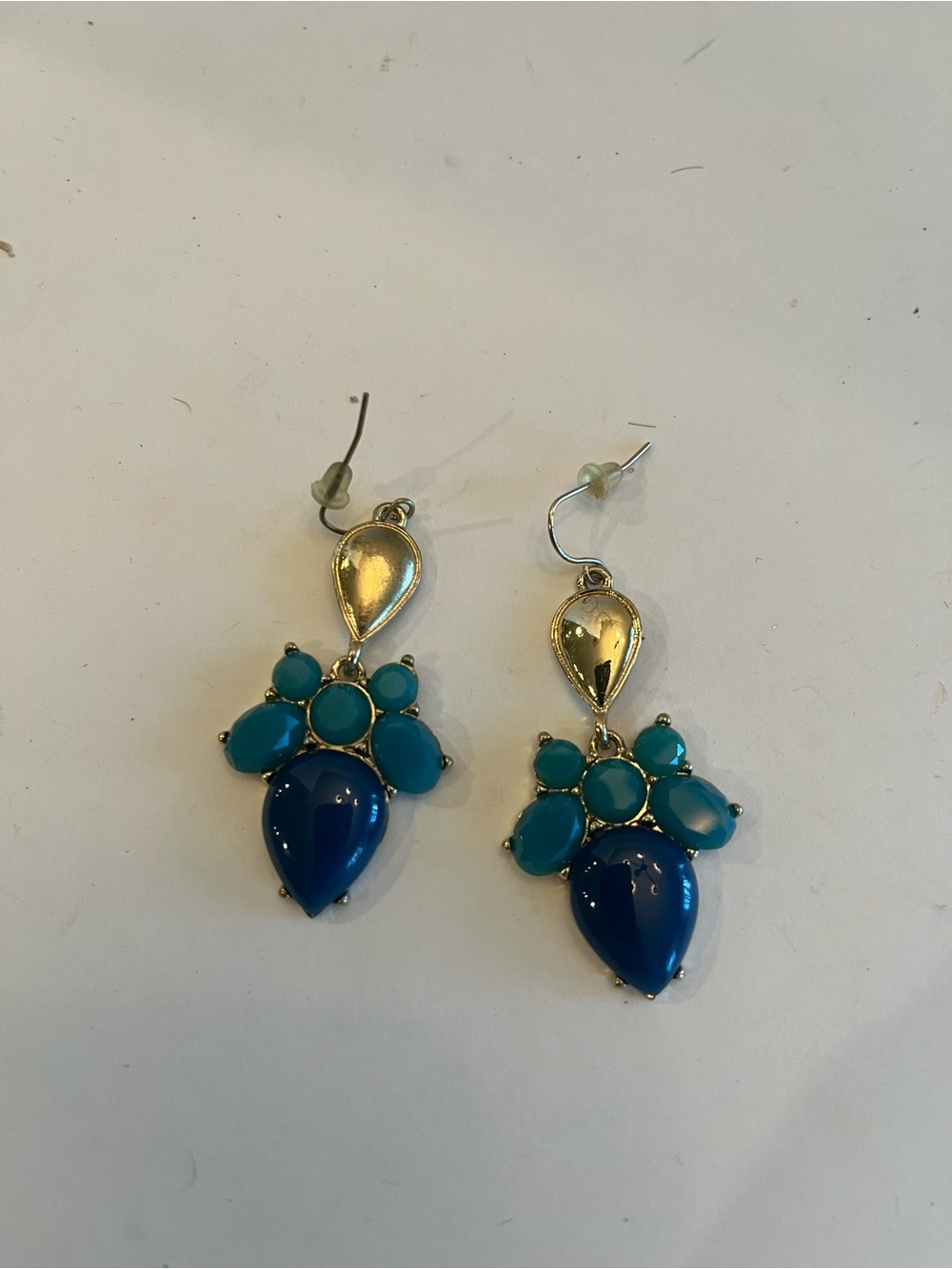 Two tone blue earrings